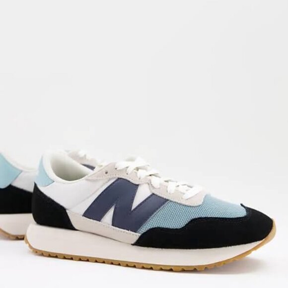 New Balance 237 Black & Mint Colourblock Sneakers US 8.5 - Picture 1 of 8